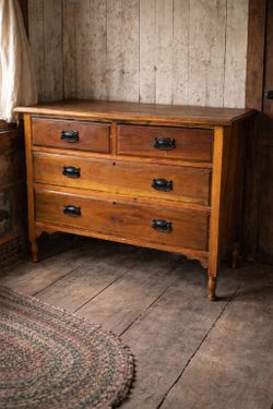Circa 1900 Antique Wooden Dresser – Farmhouse Primitive Style – Solid Build