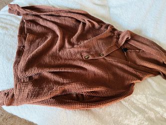 Rust waffle knit sweater