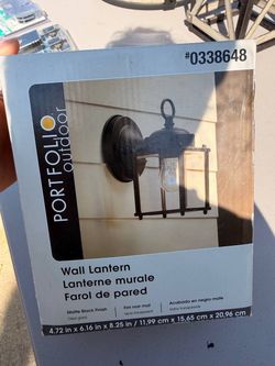 Portfolio Outdoor Wall Lantern Matte Black