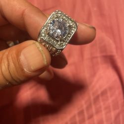 Diamond Ring, Hip-Hop Piece Sterling Silver 925 $90 Of Best Offer