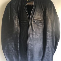 Vintage Leather Biker Motorcycle Jacket 