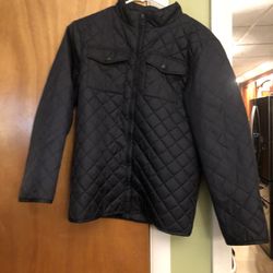 Gymboree Boys Jacket L 10/12 Navy Blue Quilted Nylon