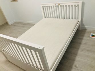 Full Size White Solid Wood Bed Frame