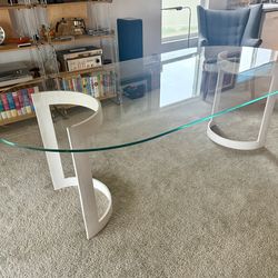 CB2 Oval Glass Dining Table Modern