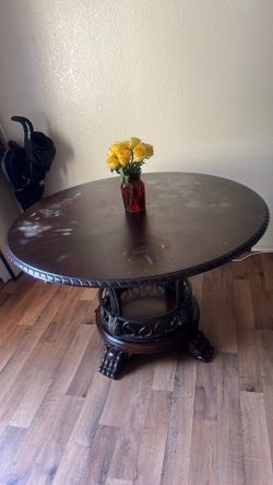 Dark brown wooden table