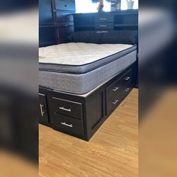 Rich black finish King & Queen Bed Frame