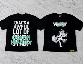 Black Graphic T-Shirt Front and Back Print cough syrup shirts