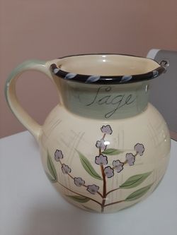 Water Pitcher With Sage Plant Picture