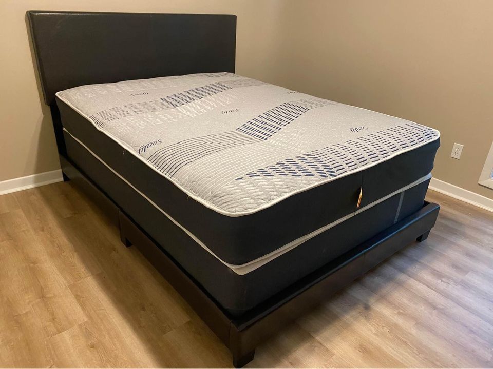 Brand New Black Queen Size Bed With Mattress + Box Spring | Cash On Delivery