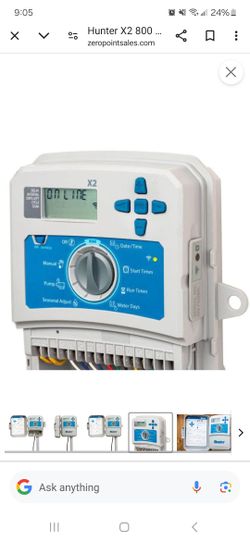 HUNTER X2 800 8 STATION CONTROLLER, 120 VAC INTERNAL TRANSFORMER & PLUG WITH PLASTIC CABINET, WI-FI COMPATIBLE