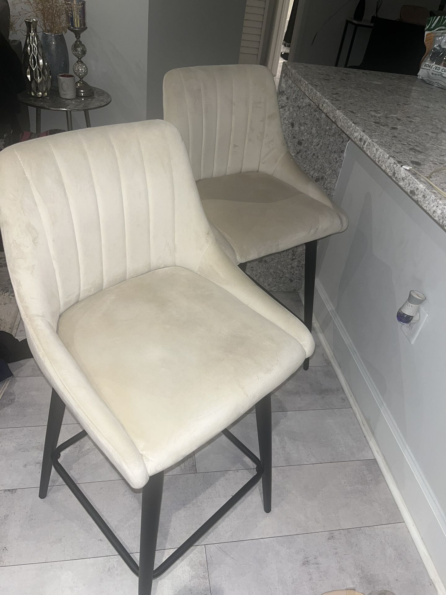 2 Beige Stools