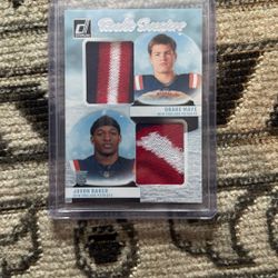 2024 Donruss Javon Baker, Drake Maye DUAL Rookie Sweater PATCH RC Patriots!