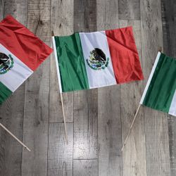 1. Mexico Small Flag Size 12”x18” Single Sided With Wooden Stick 