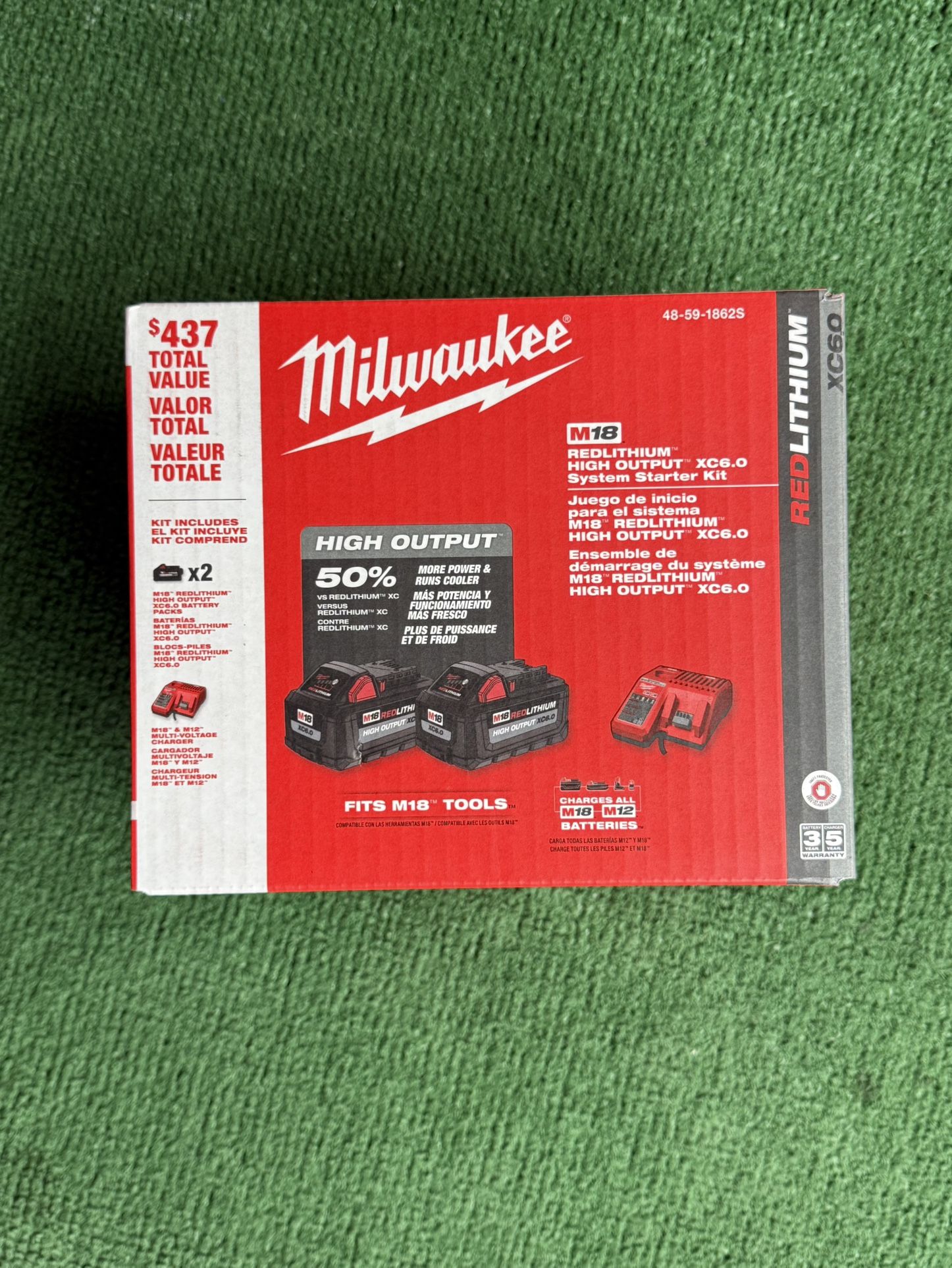 Milwaukee M18 18-Volt Lithium-Ion High Output Starter Kit with Two 6.0 Ah Battery and Charger