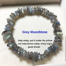 Natural Grey Moonstone Crystal Chakra bracelet