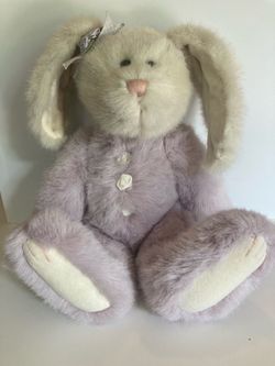 Vintage Plush Lavender Bunny Stuffed Animal