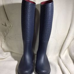 TOMMY HILFIGER RAIN BOOTS WATERPROOF BLACK 