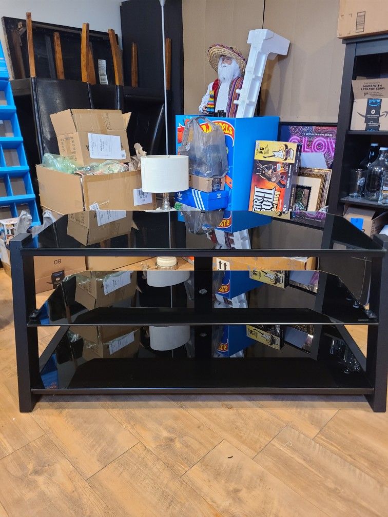 3 Tier Glass Entertainment Table 