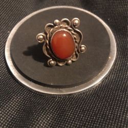 Sterling Silver Carnelian Size 7 Ring  50.00