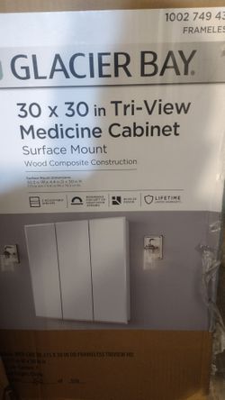 Glacier Bay 30" X 30" Tri-View Medicine Cabinet 