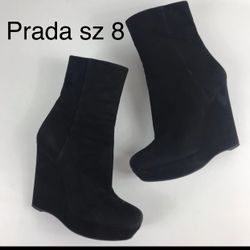 Authentic Prada wedge boots sz 8.5 (38.5)