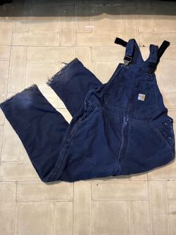 Carhartt Fire resistant navy bib overalls size large