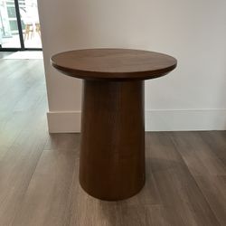 Mid Century Round Wood Side Table