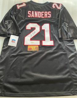 Deion Sanders Signed Autographed Atlanta Falcons M&N Throwback Jersey With COA