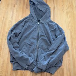 Hours M size washed grey hoodie
