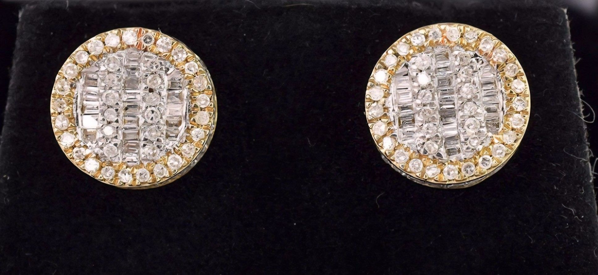 1.00 CTW diamond Cluster Earrings 14k Yellow Gold