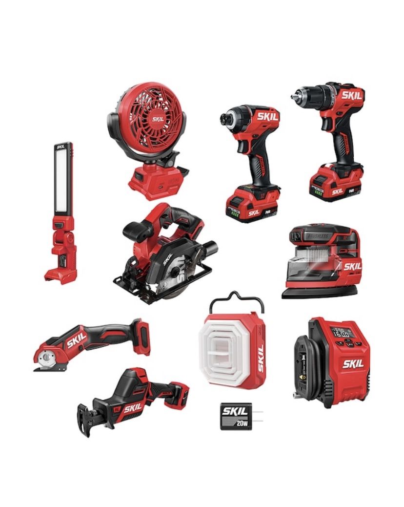 SKIL PWR CORE 12V 10-Tool Power Tool Combo Kit