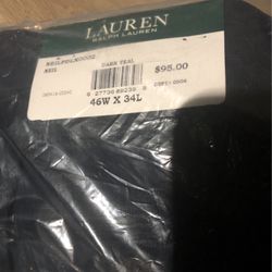 Ralph Lauren Corduroy Dark Teal Dress Pants New