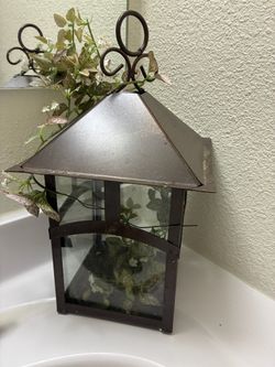 Decorative Metal and Glass Lantern
