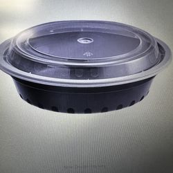 Black 24oz. Medium Round Container