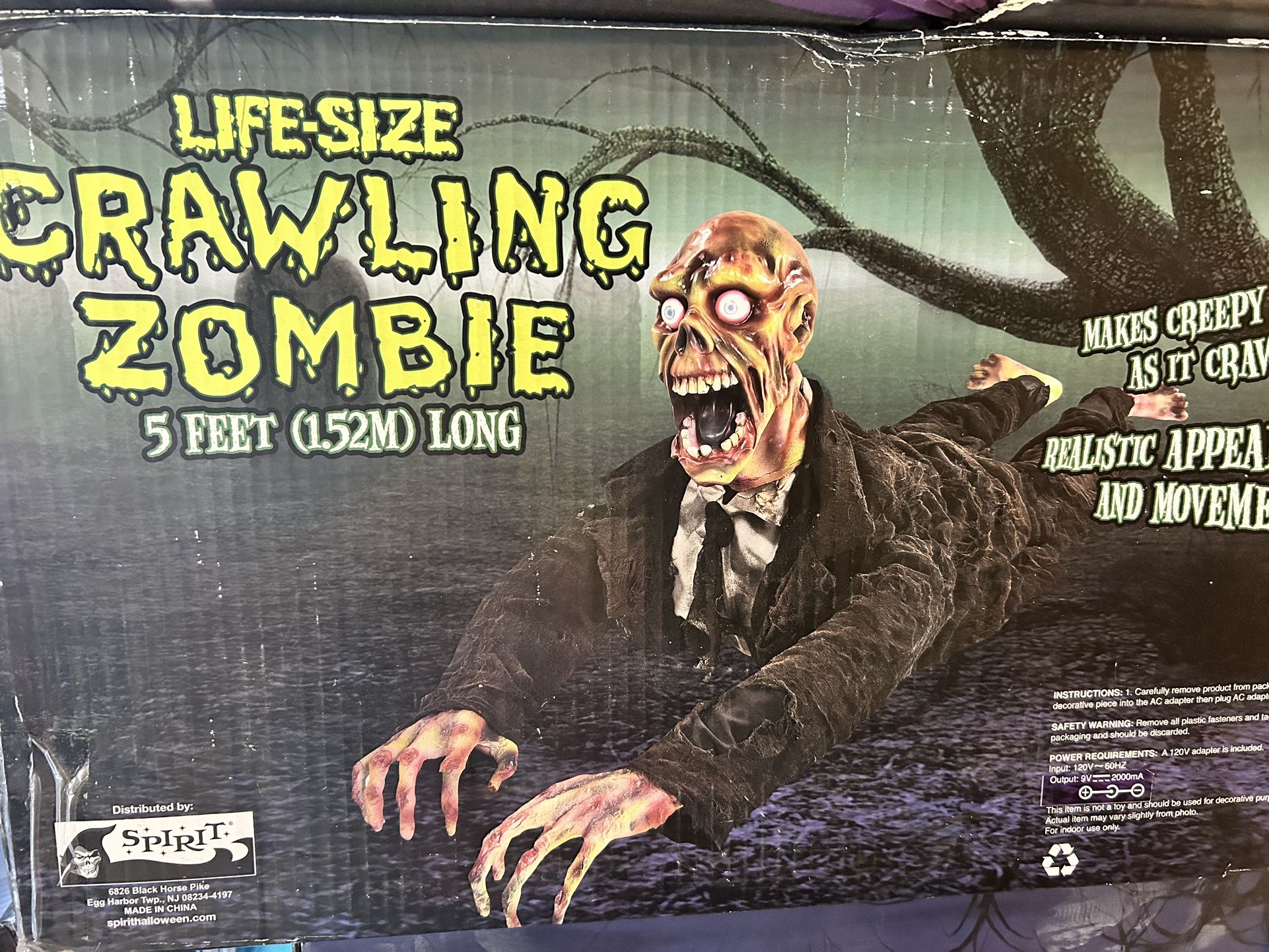 Spirit Halloween Life Size Crawling Zombie