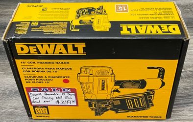 Dewalt Pneumatic 15 Degree Coil Framing Nail Gun Brand New