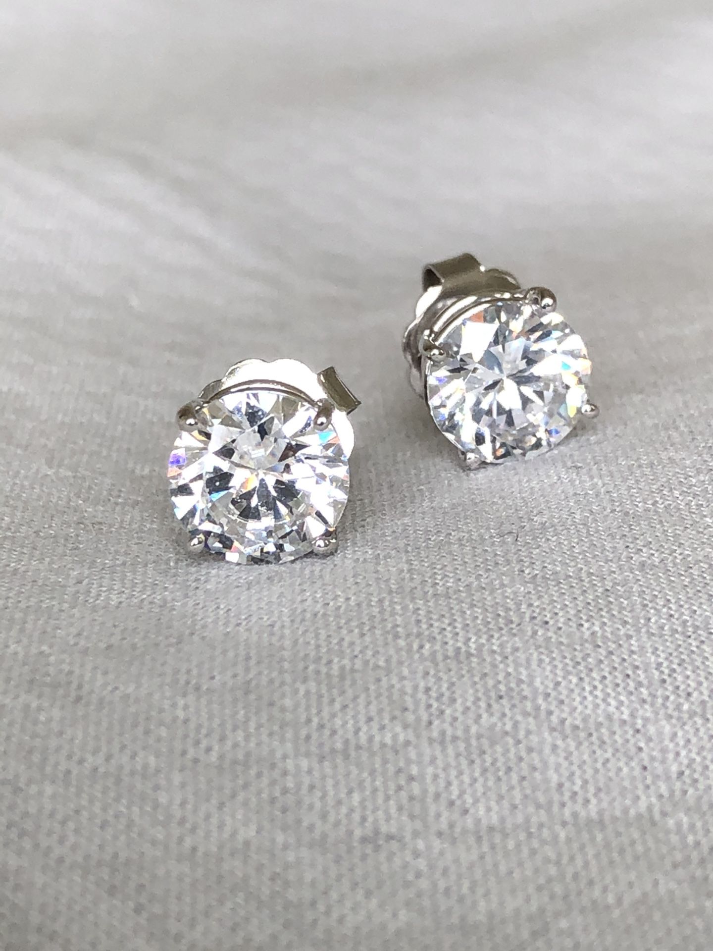 Stud CZ and Gold Earrings
