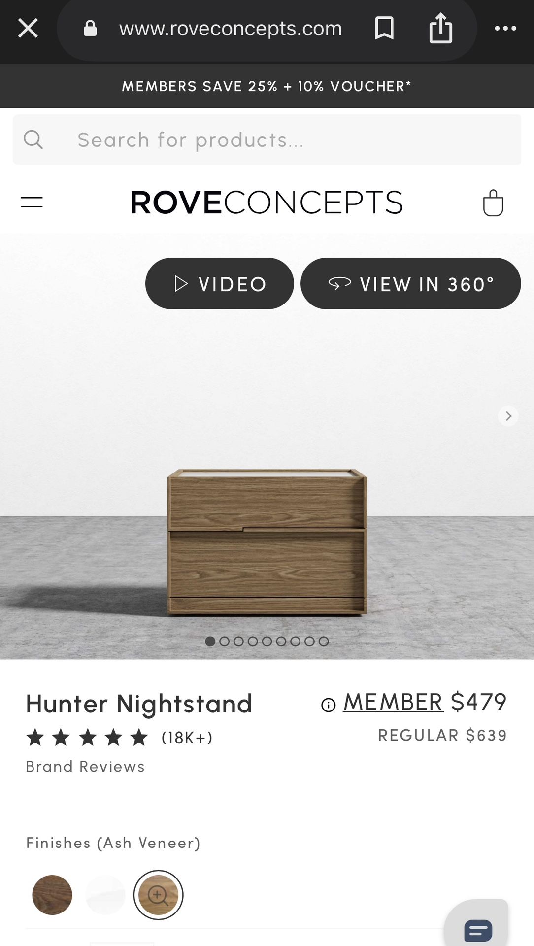 2 Identical Rove Concepts Hunter Nightstands