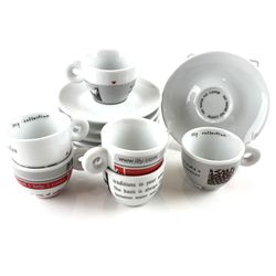 Illy Collection 2002 No Water No Coffee Set Of 6 Espresso Cups And 6 Saucers