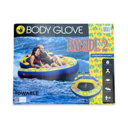 Body Glove Bayside 2 Person Yellow Water Skiing Inflatable Towable Tube