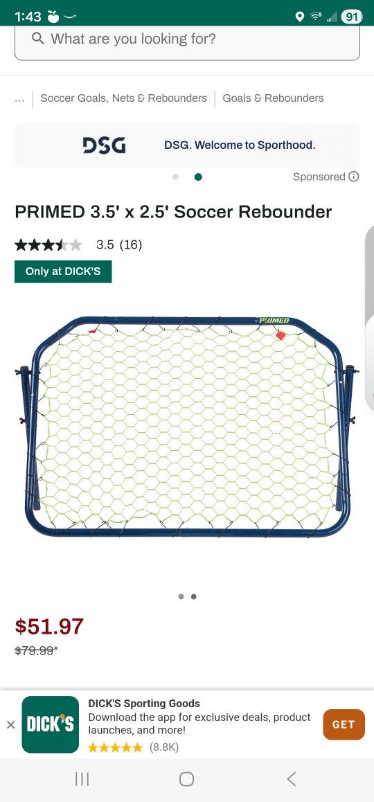 PRIMED Soccer Goals & Nets 3'x5' Orange/Black