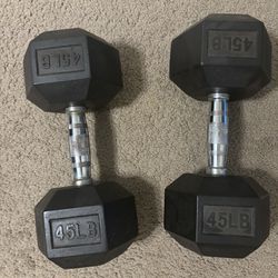 Two 45lbs Dumbbells