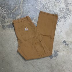 Modern Carhartt Tag Relaxed Fit Tan Workwear Construction Jeans