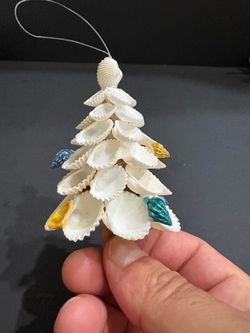 Vintage Aruba Souvenir Handcrafted Seashell Christmas Tree Ornament