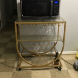 Toshiba Air fry/microwave and Wine stand 
