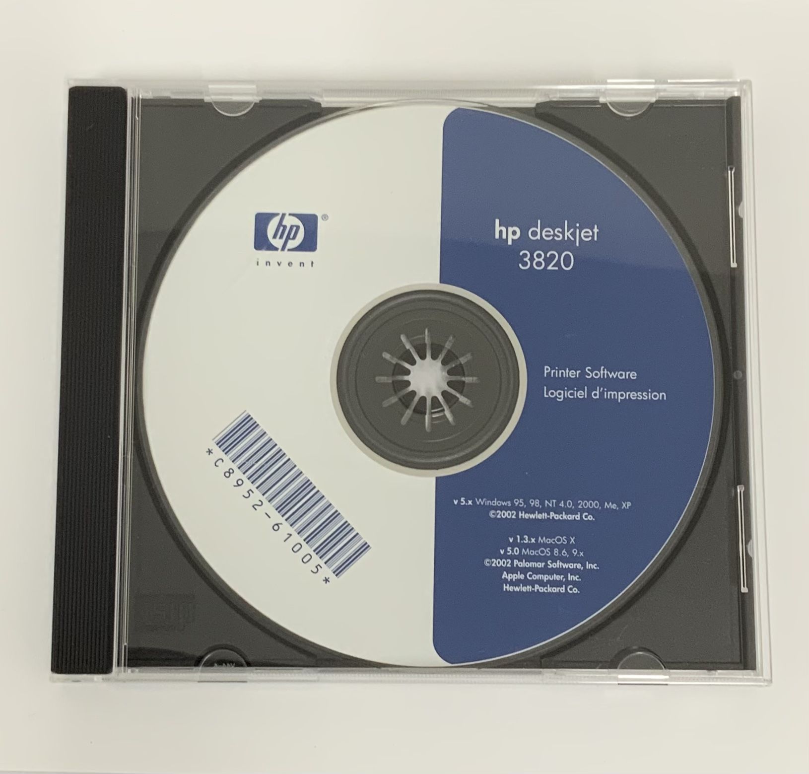 HP Deskjet 3820 Printer Software Disc C8(contact info removed)5 Windows XP Mac OS 9