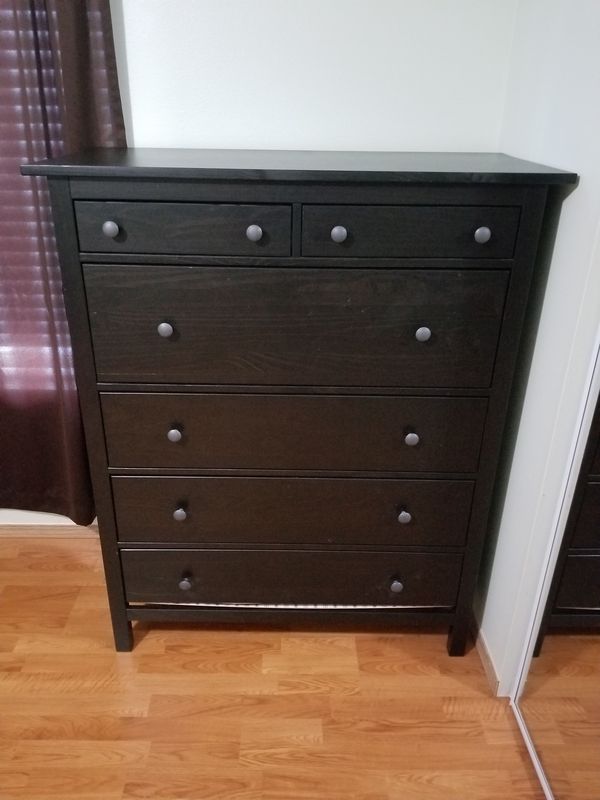 Ikea Hemnes 6 Drawer Chest Black Brown 42 1 2x51 5 8 For Sale
