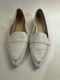 Women's Vince Camuto White Pointed Toe Loafers - Size 7.5