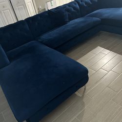 Blue Fabric Sectional 