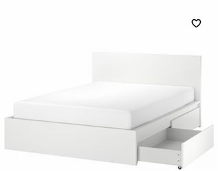 Malm ikea white bed